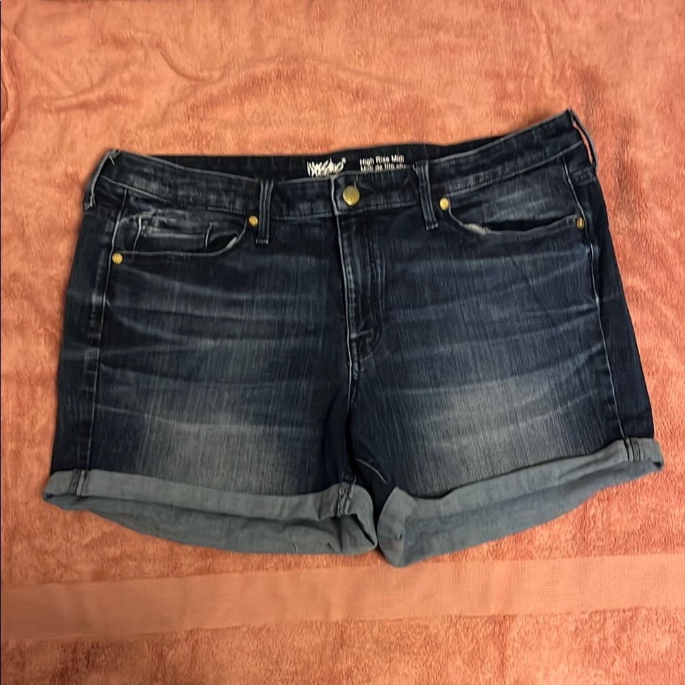 Mossimo Supply Co. Blue Jean Shorts with Cuffed Hem